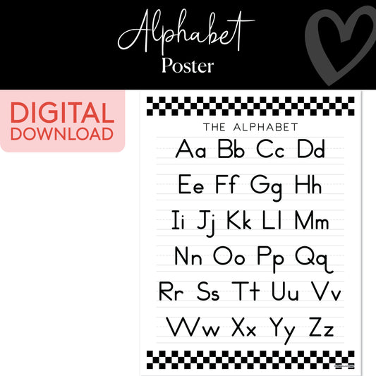 Alphabet | Classroom Posters | Printable Classroom Decor | Schoolgirl Style