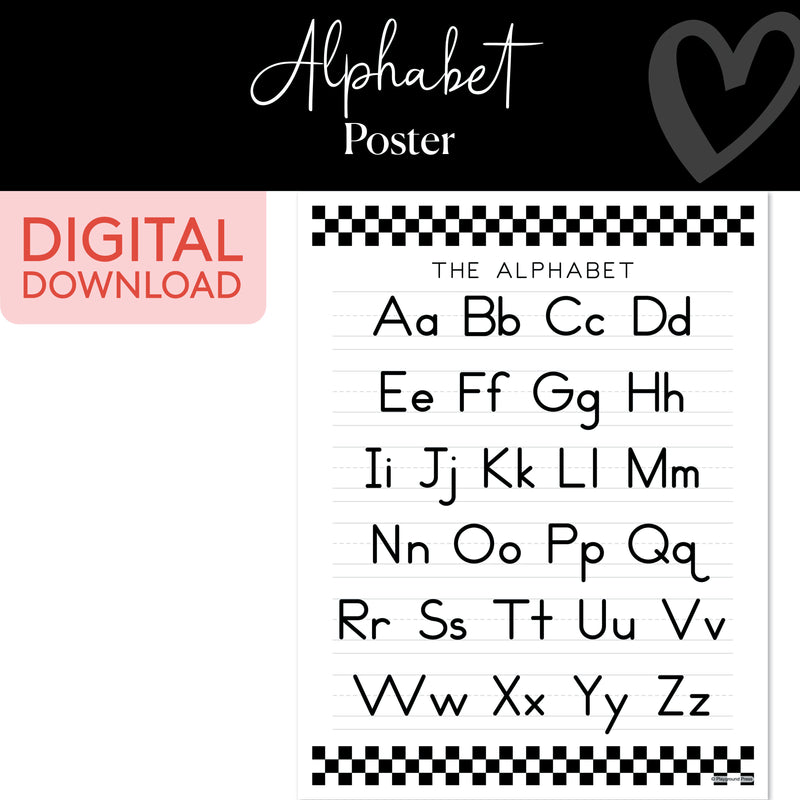 Alphabet | Classroom Posters | Printable Classroom Decor | Schoolgirl Style