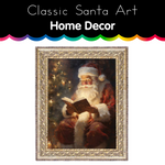 Classic Santa Framed Antique Art