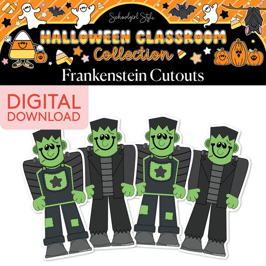 Printable Halloween Frankenstein Cutouts | 90s Teacher