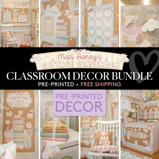 Miss Honey's Cottage Classroom Every Day Pre-Printed Classroom Decor Bundle