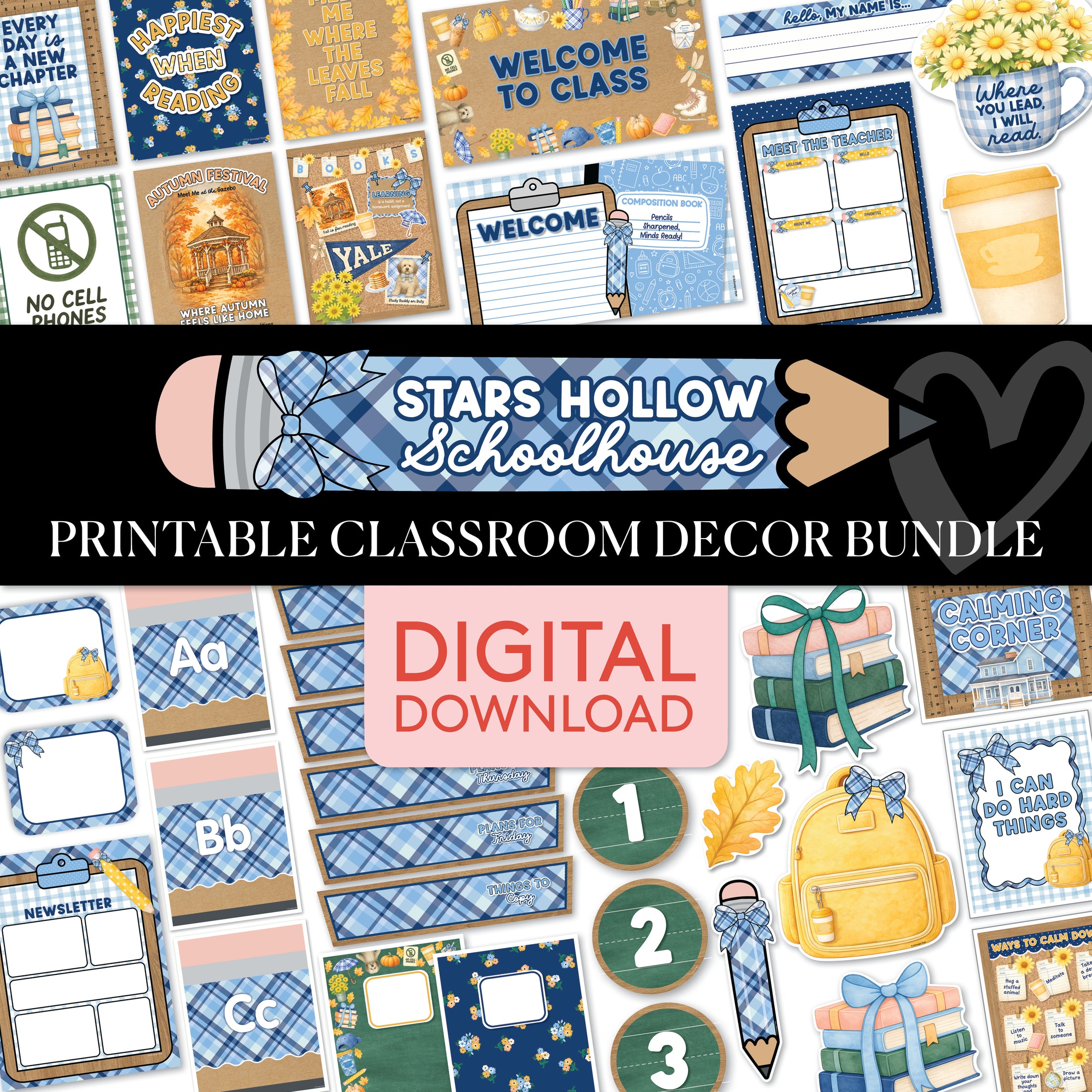 Stars Hollow Schoolhouse Full Printable Classroom Decor Bundle