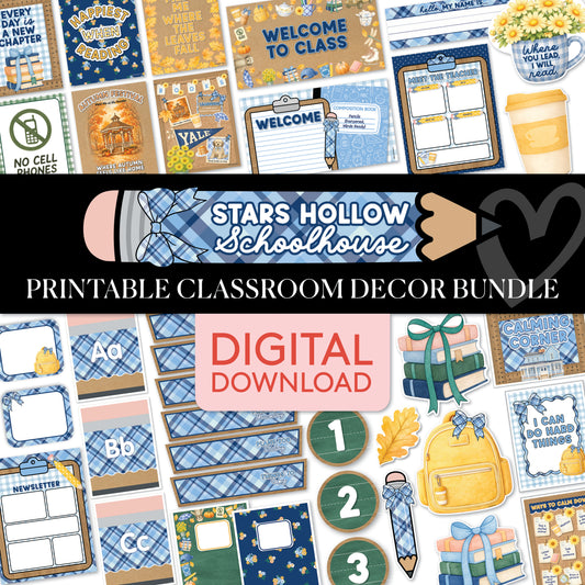 Stars Hollow Schoolhouse Full Printable Classroom Decor Bundle