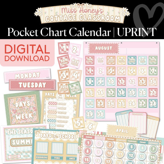 Printable Calming Pocket Chart Calendar | Miss Honey's Cottage Classroom