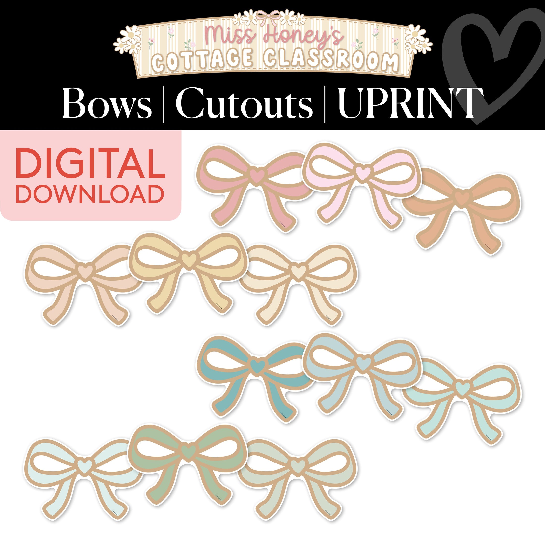 Printable Bow Cutouts | Miss Honey's Cottage Classroom