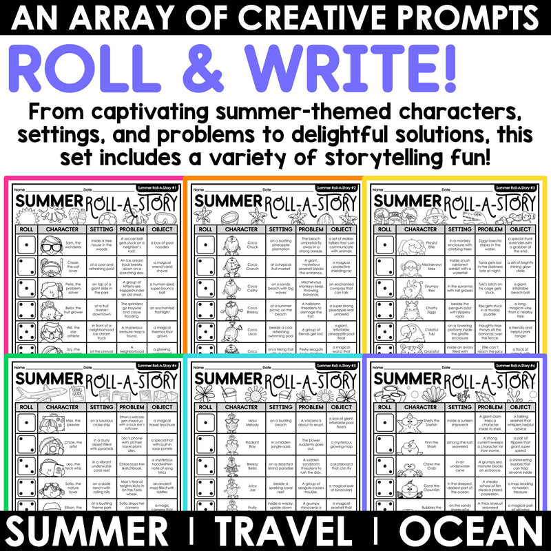 Summer Writing Prompts Roll A Story Roll and Write a Story Creative Writing