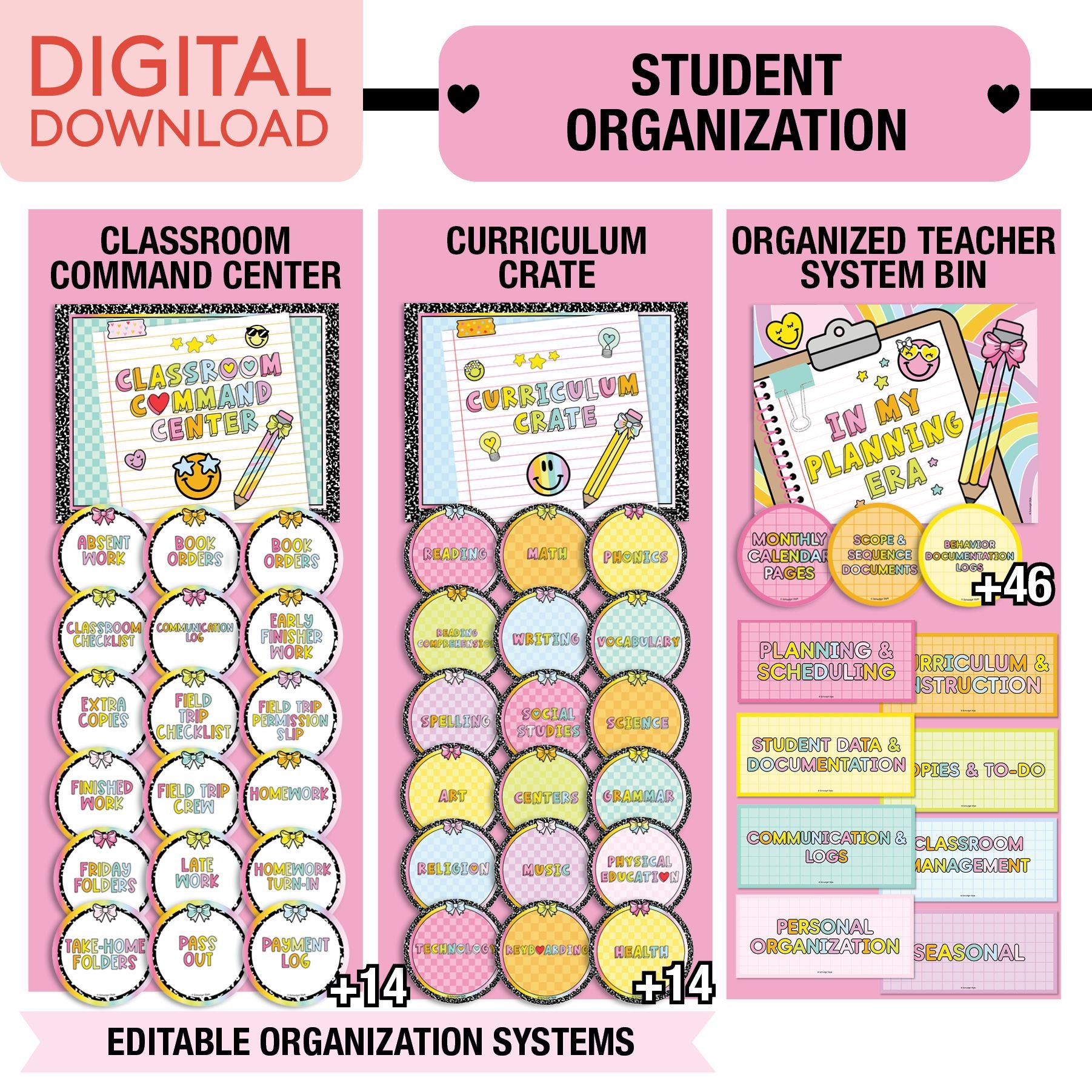 Printable Ultimate Brights Classroom Management and Organization Bundle