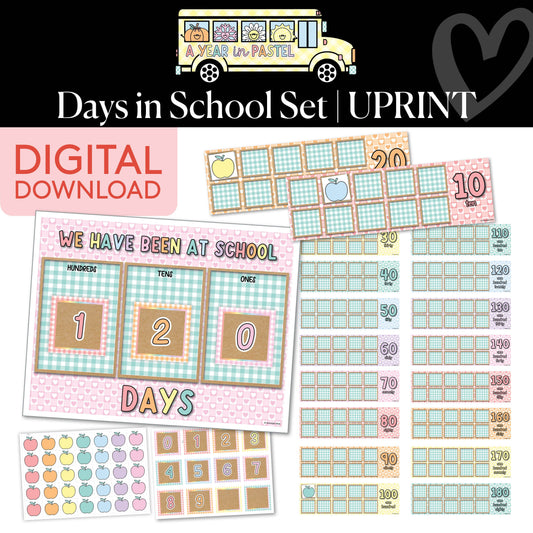 Printable Days in School Set | A Year In Pastel