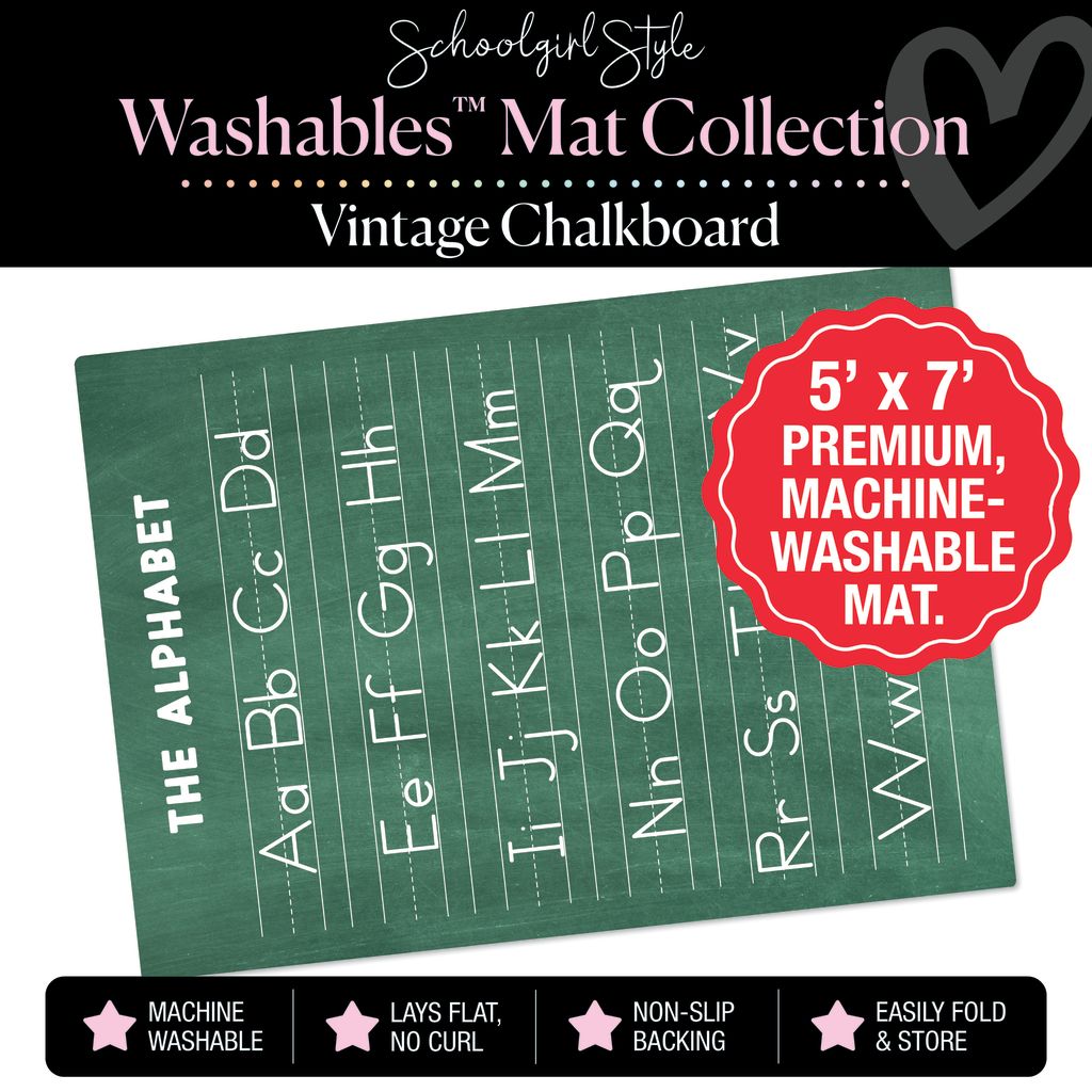 Vintage Chalkboard Alphabet Classroom Mat by Schoolgirl Style