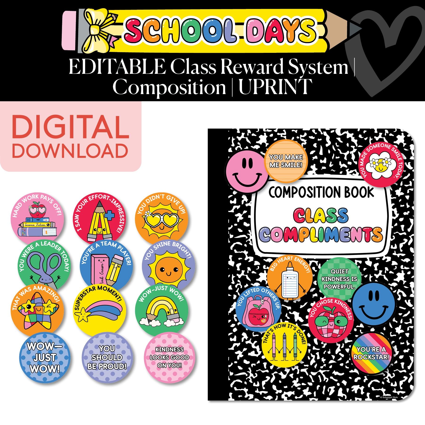 Printable Rainbow Class Reward System | Composition | School Days