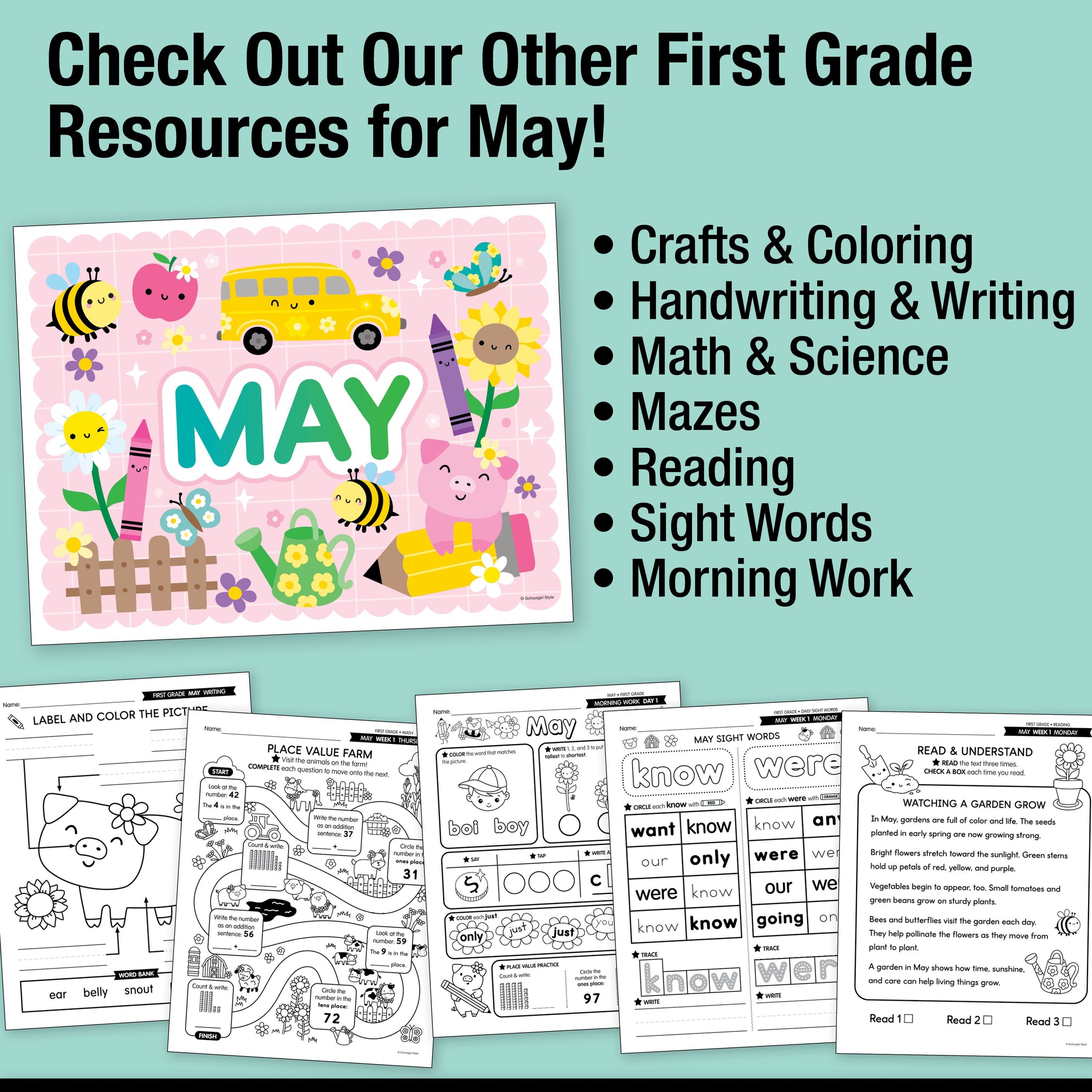 Printable First Grade May Daily Science of Reading