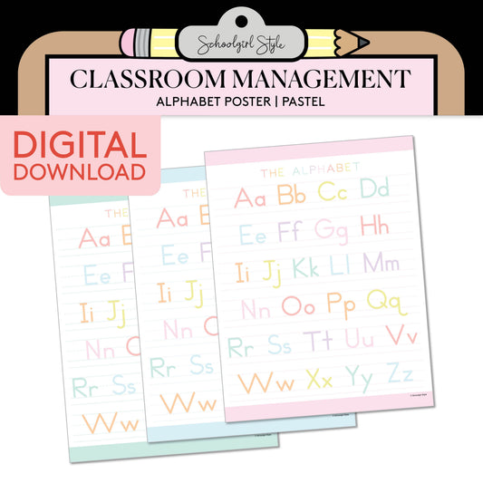 Printable Pastel Alphabet Poster