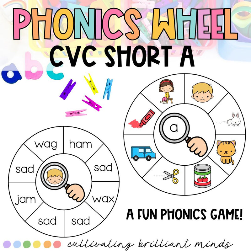 Phonics Wheel Game | CVC Short A | Phonics Activities | Science of Reading