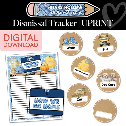 Printable Cozy Dismissal Tracker | Stars Hollow Schoolhouse