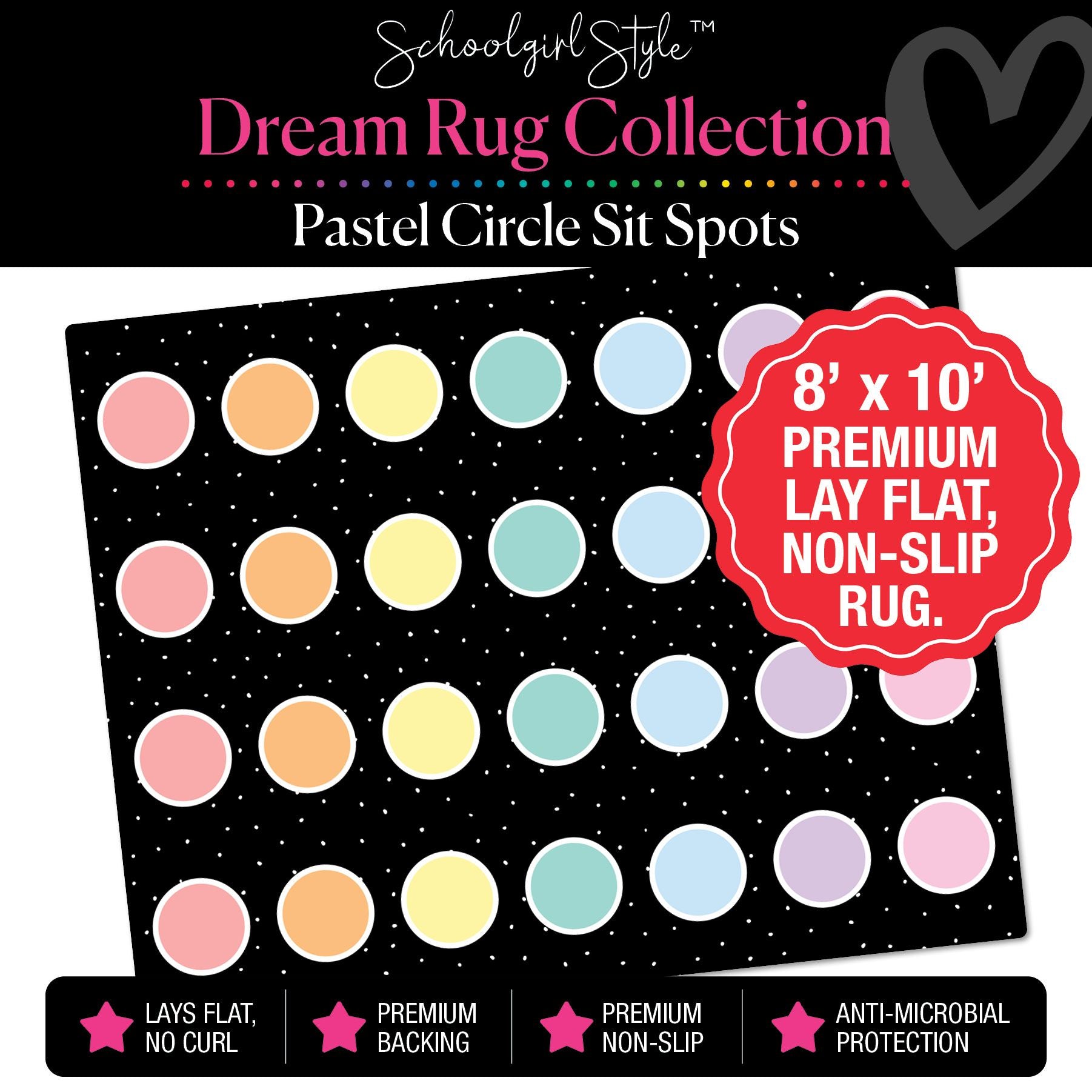 Pastel Circle Sit Spot Classroom Rug by Schoolgirl Style