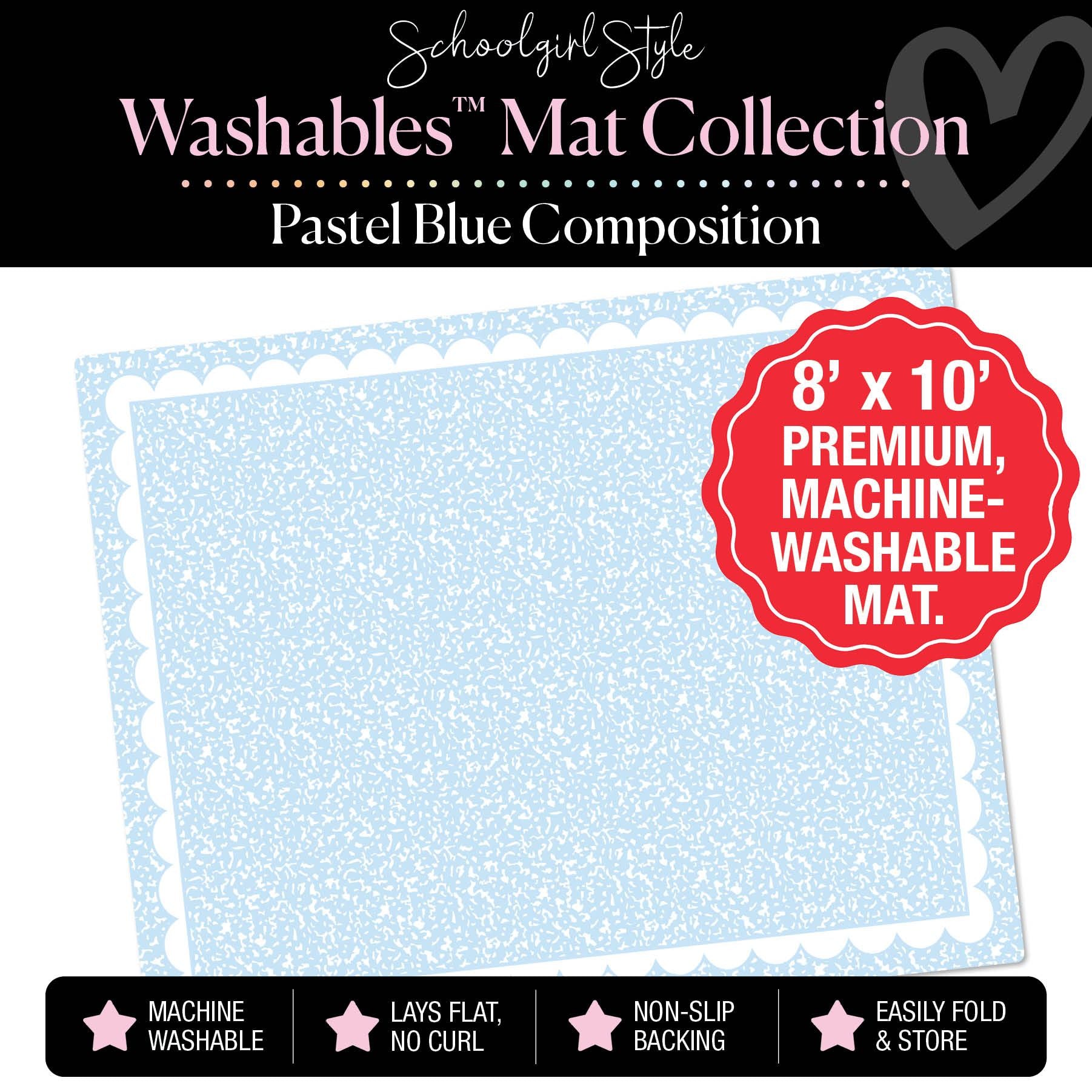 Pastel Blue Composition Classroom Mat by Schoolgirl Style