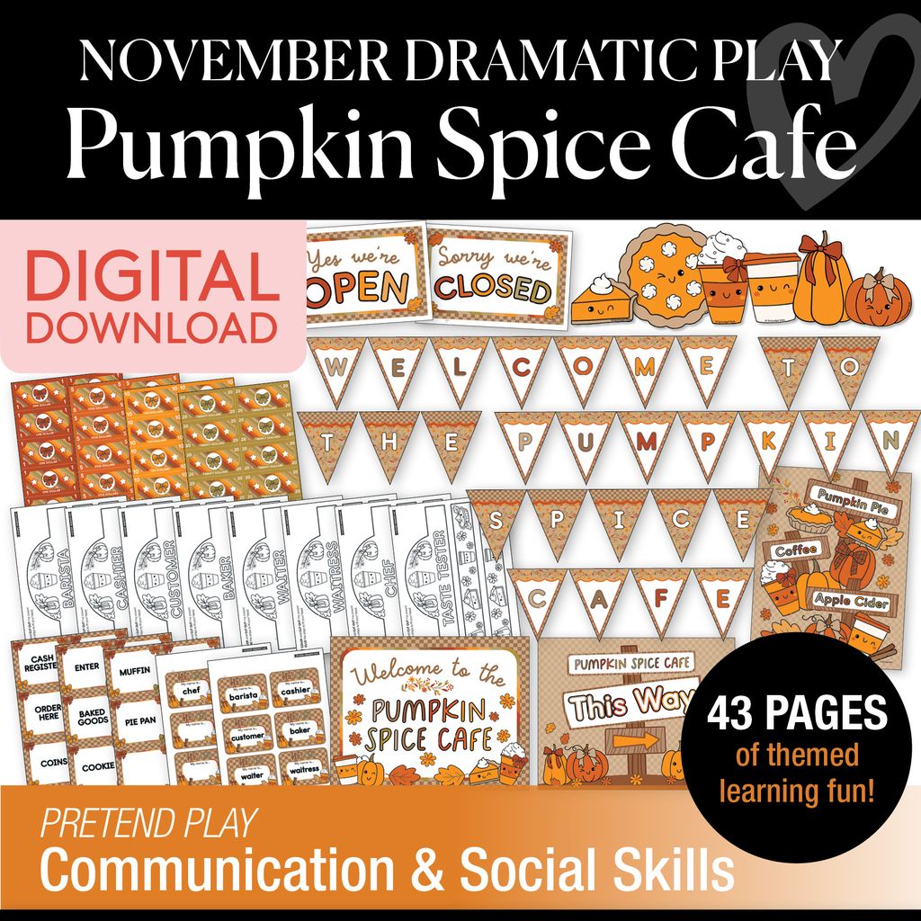 Printable November Dramatic Play Pumpkin Spice Cafe