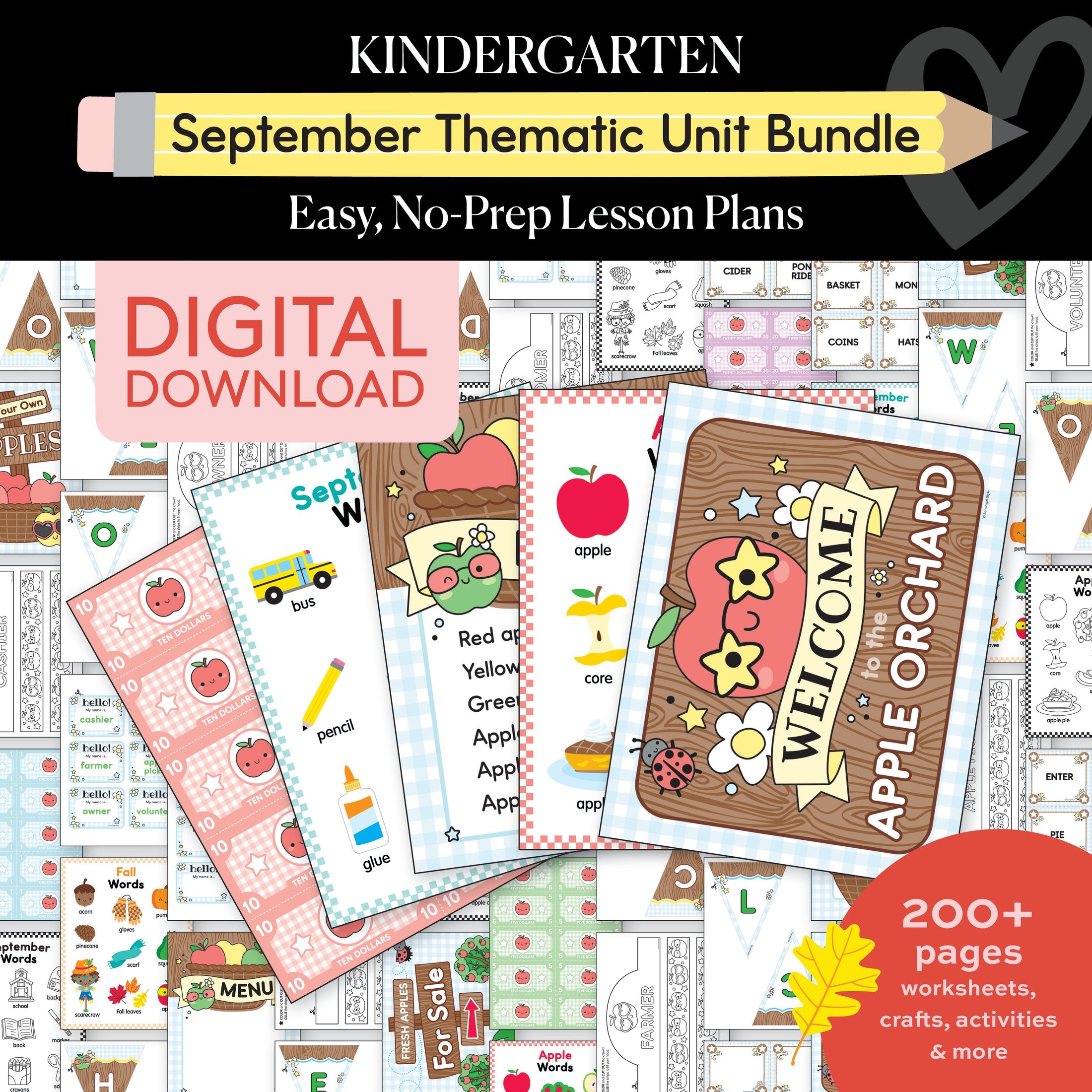 Kindergarten September Thematic Unit Bundle