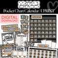 Load image into Gallery viewer, Printable Classic Black and White Pocket Chart Calendar | Simply Sweet
