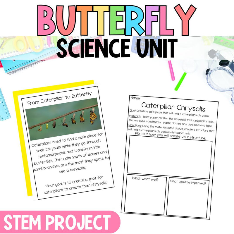 Butterfly Science & ELA Research Project | Nonfiction Unit | Life Cycle | Spring