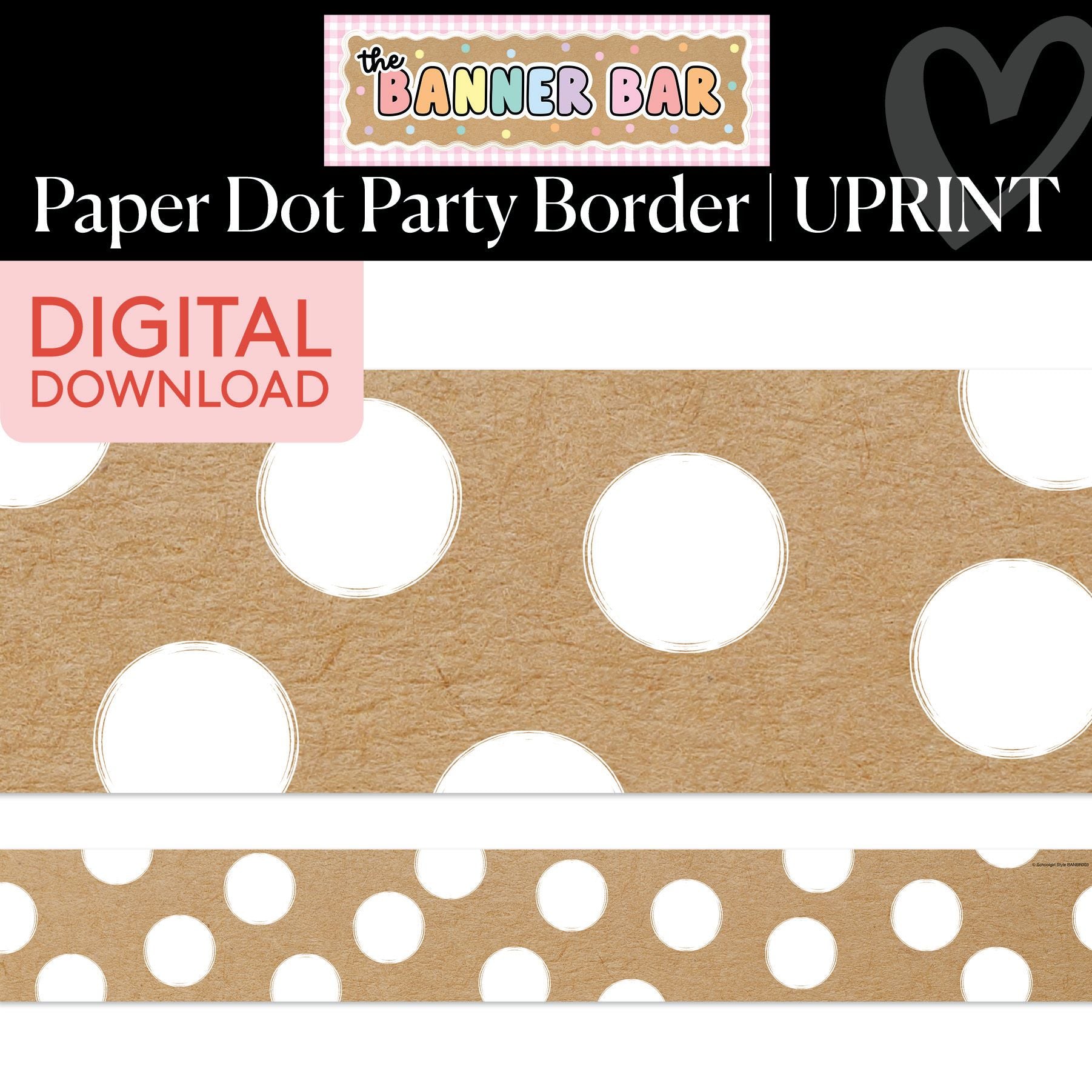 Printable Paper Dot Party Border
