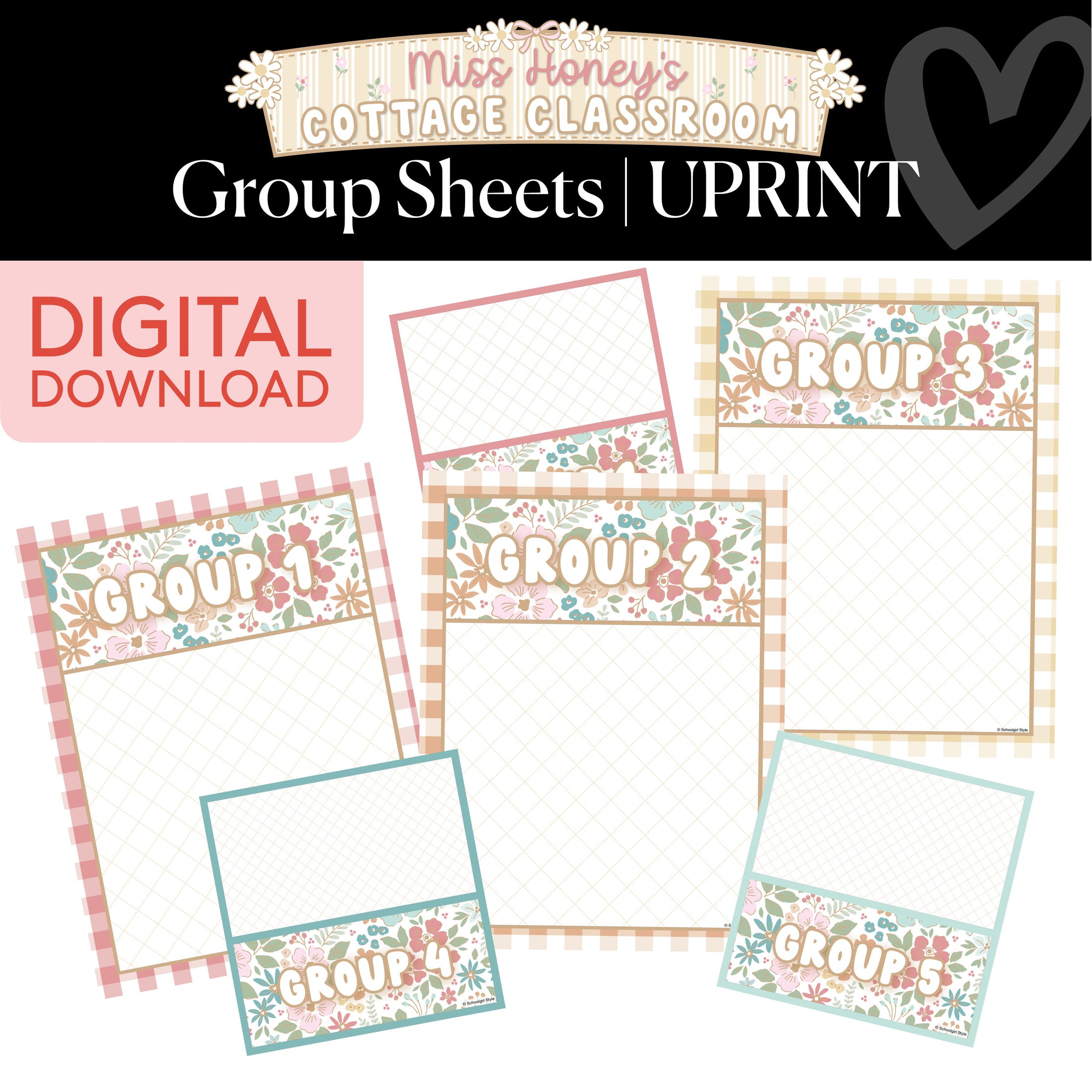Printable Editable Group Organizer Set | Miss Honey's Cottage Classroom