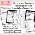 Load image into Gallery viewer, Printable Neutral Editable Substitute Teacher Bin and Forms
