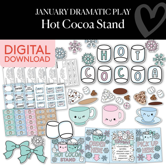 Printable January Dramatic Play Hot Cocoa Stand