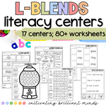 L-Blends Phonics Centers | Literacy Centers | Kindergarten, First Grade