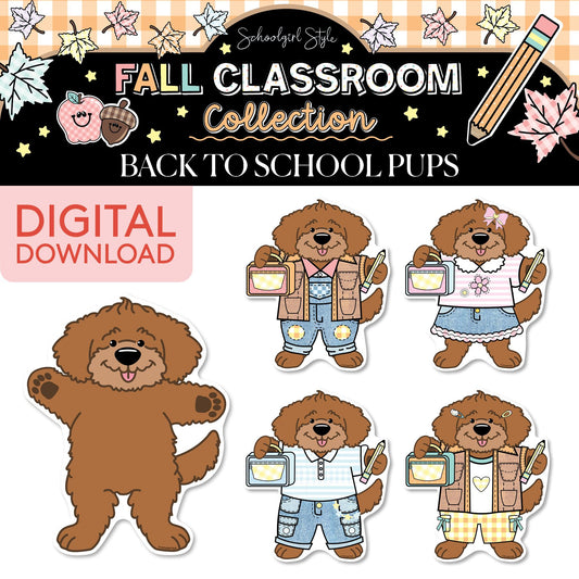 Printable Pastel Fall Back to School Pups