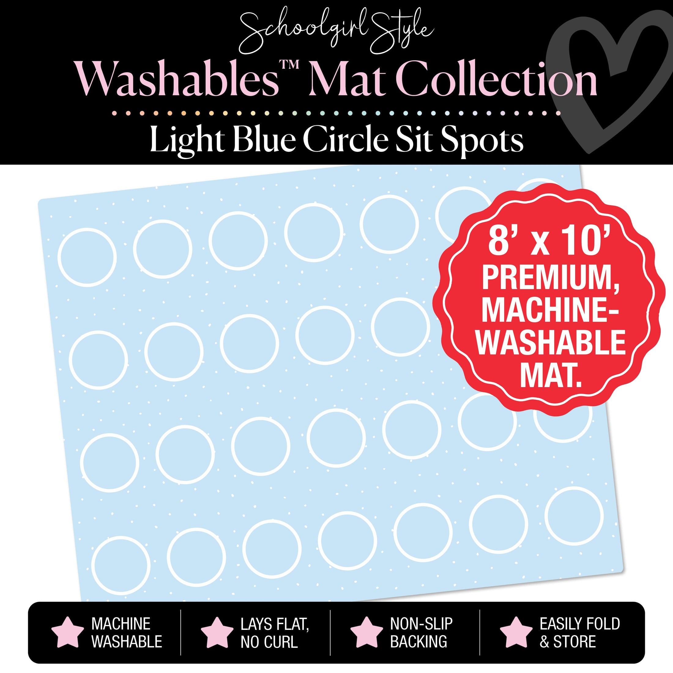 Light Blue Circle Sit Spot Classroom Mat by Schoolgirl Style