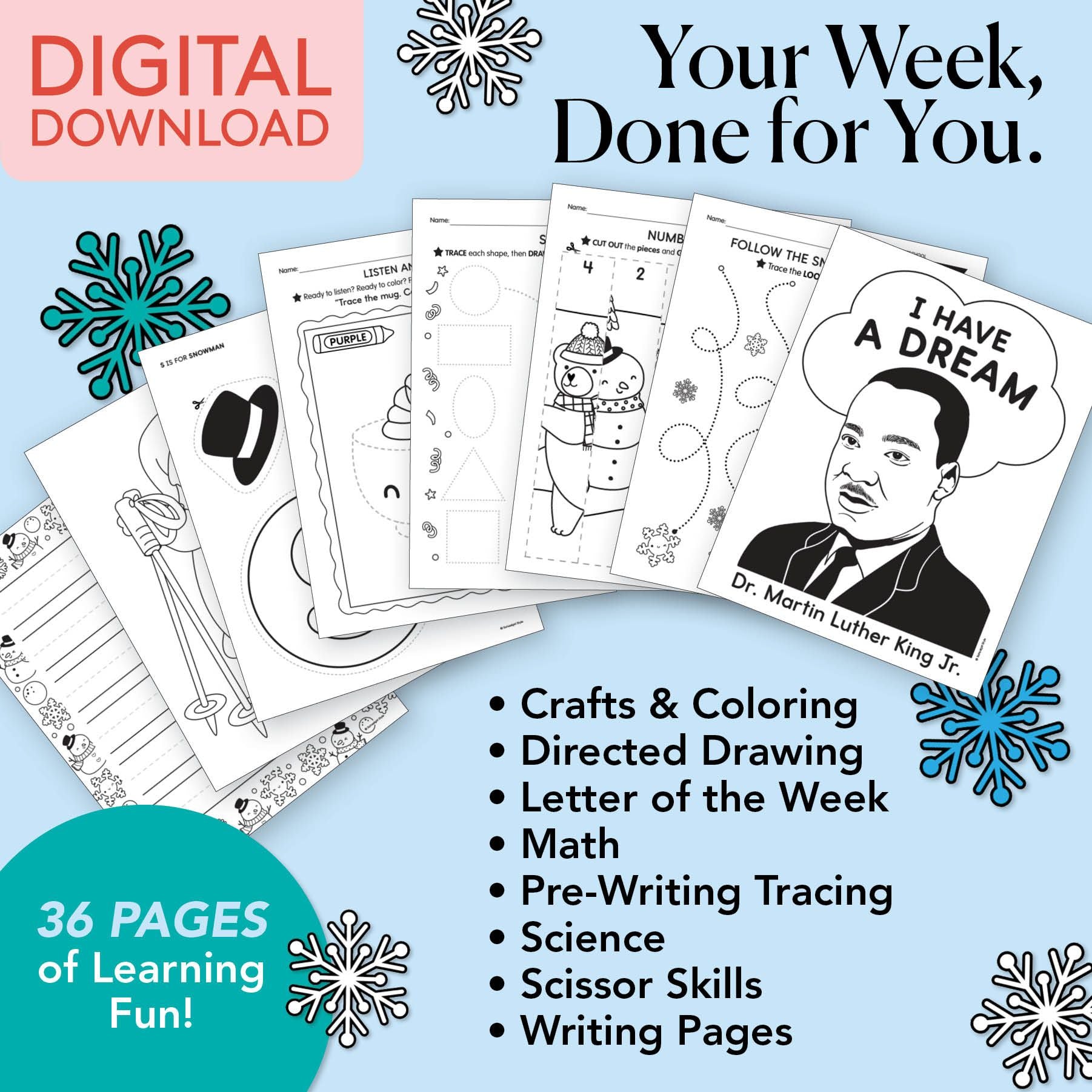 Printable Preschool January Week 3 Resources