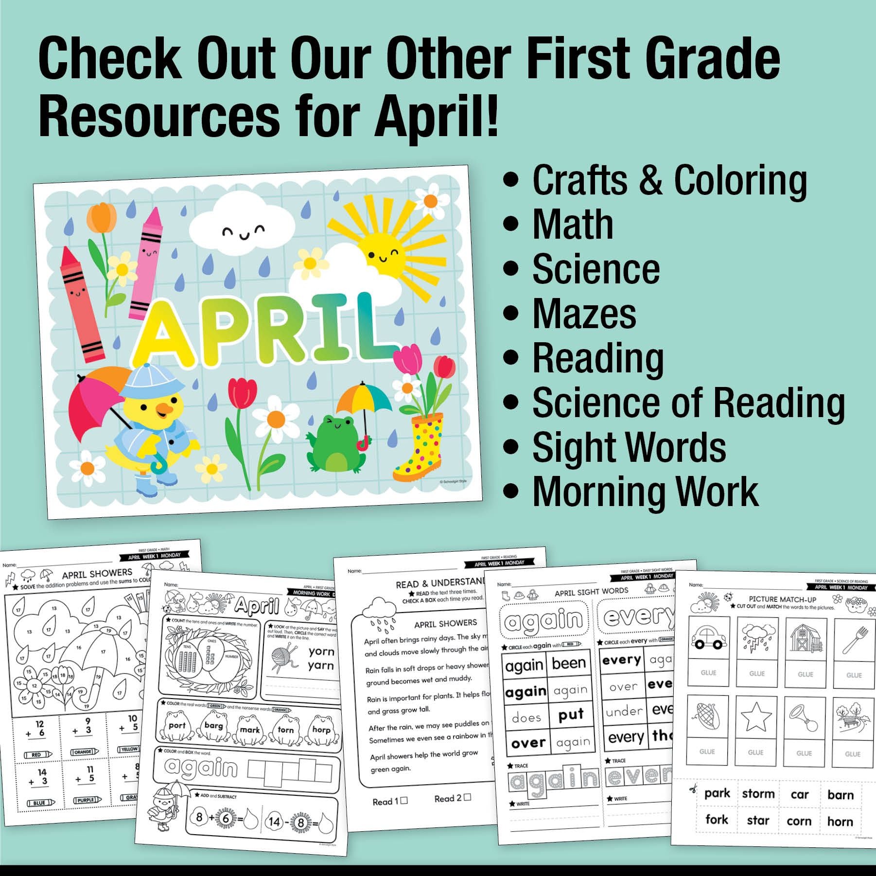 Printable First Grade April Writing Bundle