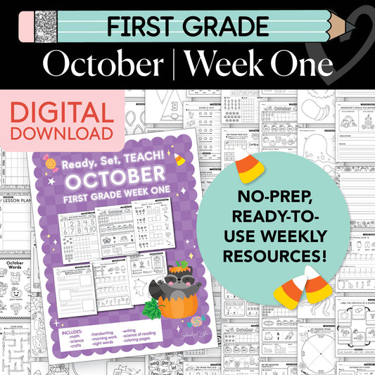 Printable First Grade October Week 1 Resources