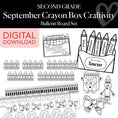 Load image into Gallery viewer, Second Grade September Crayon Box Craftivity Bulletin Board Set
