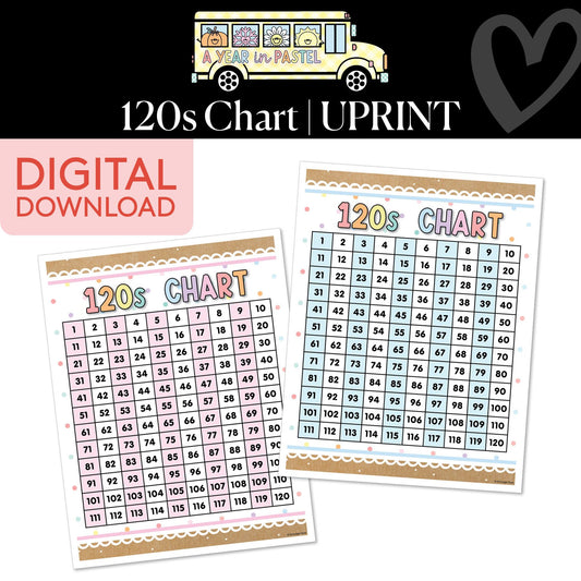 Printable 120s Chart | A Year In Pastel