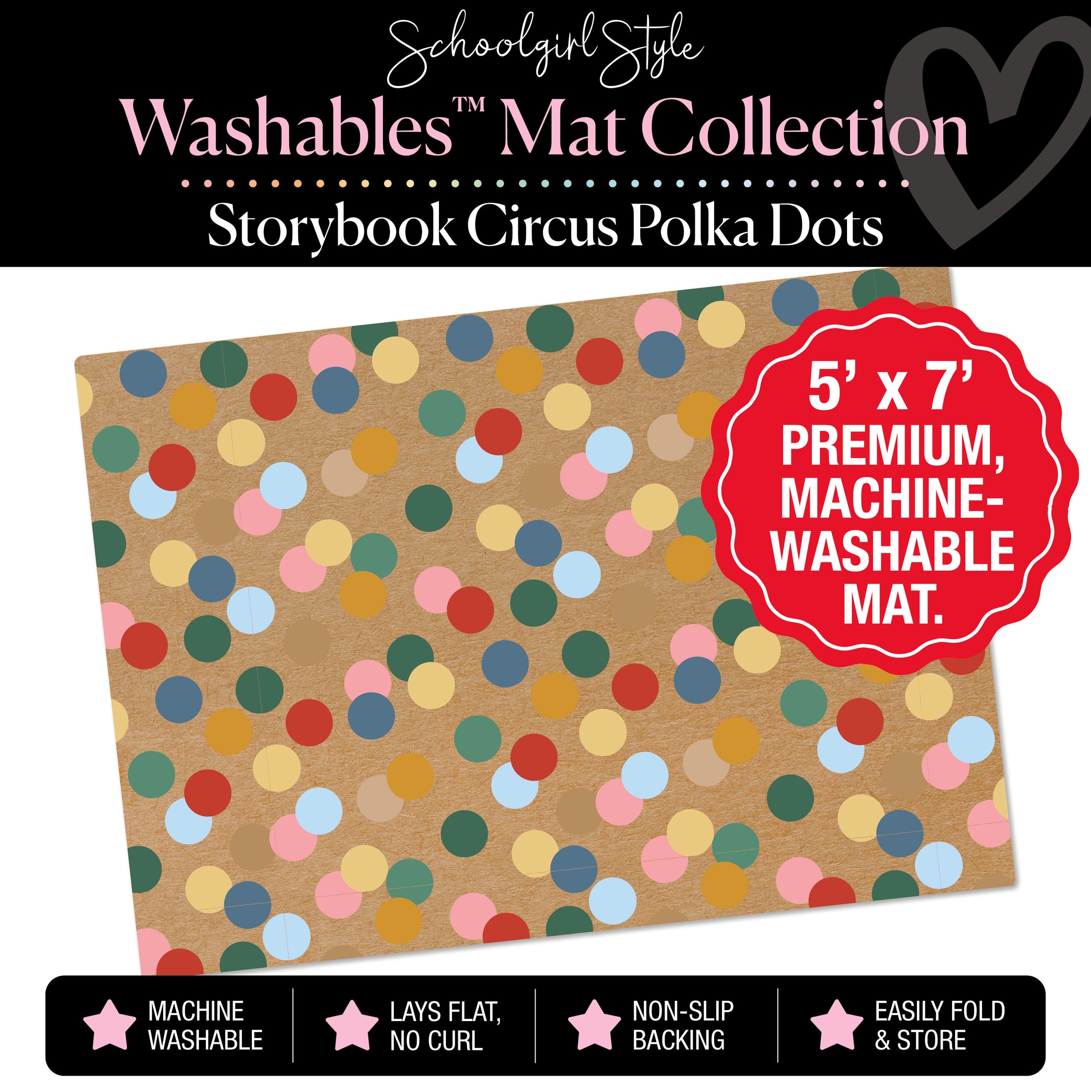 Storybook Circus Polka Dots Classroom Mat by Schoolgirl Style