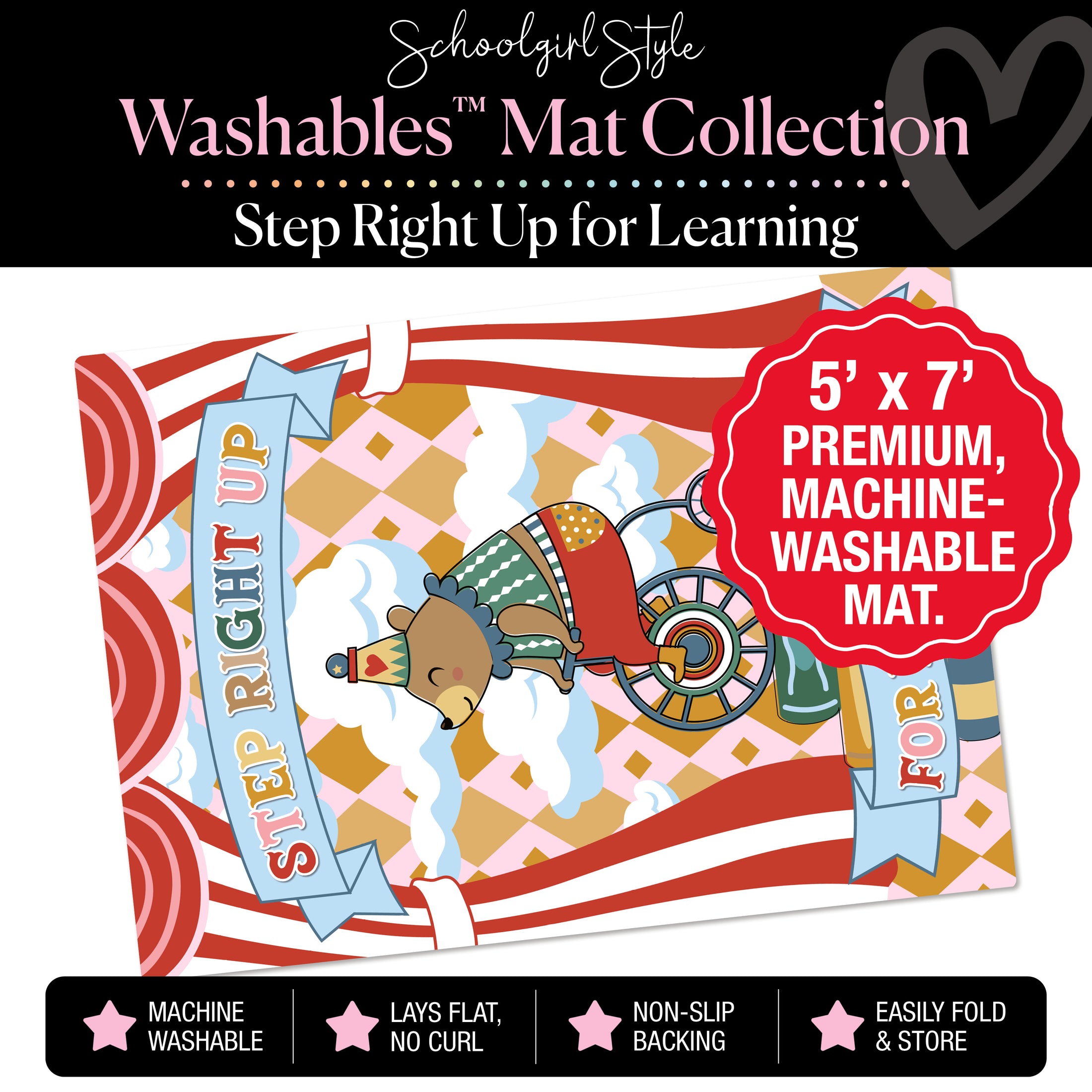 Step Right Up For Learning Bear Classroom Mat by Schoolgirl Style