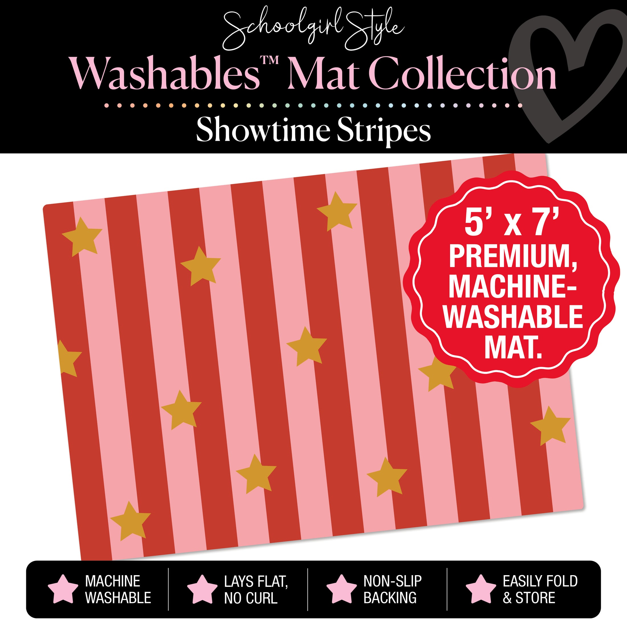 Showtime Stripes with Stars Classroom Mat by Schoolgirl Style