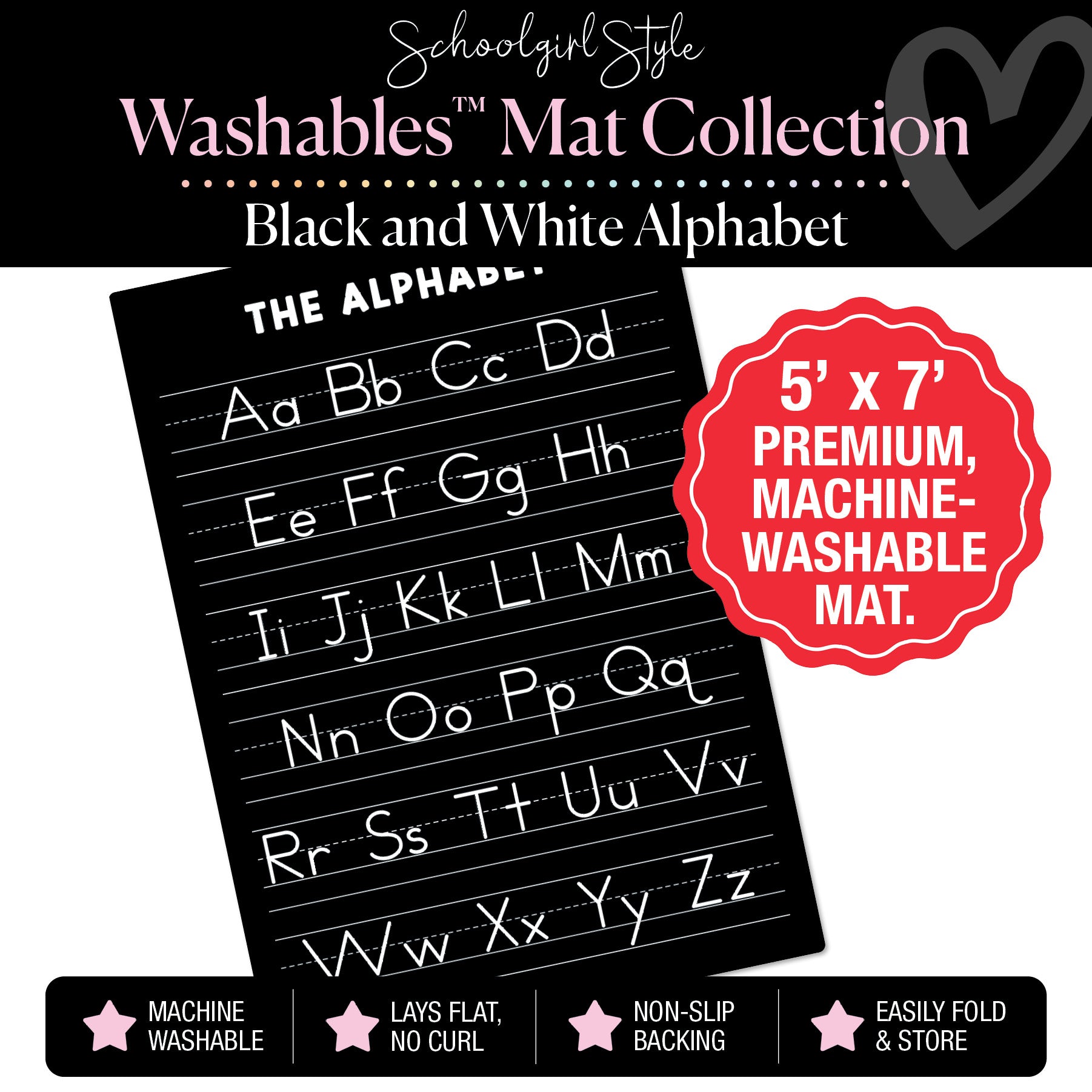 Black and White Alphabet Classroom Mat by Schoolgirl Style