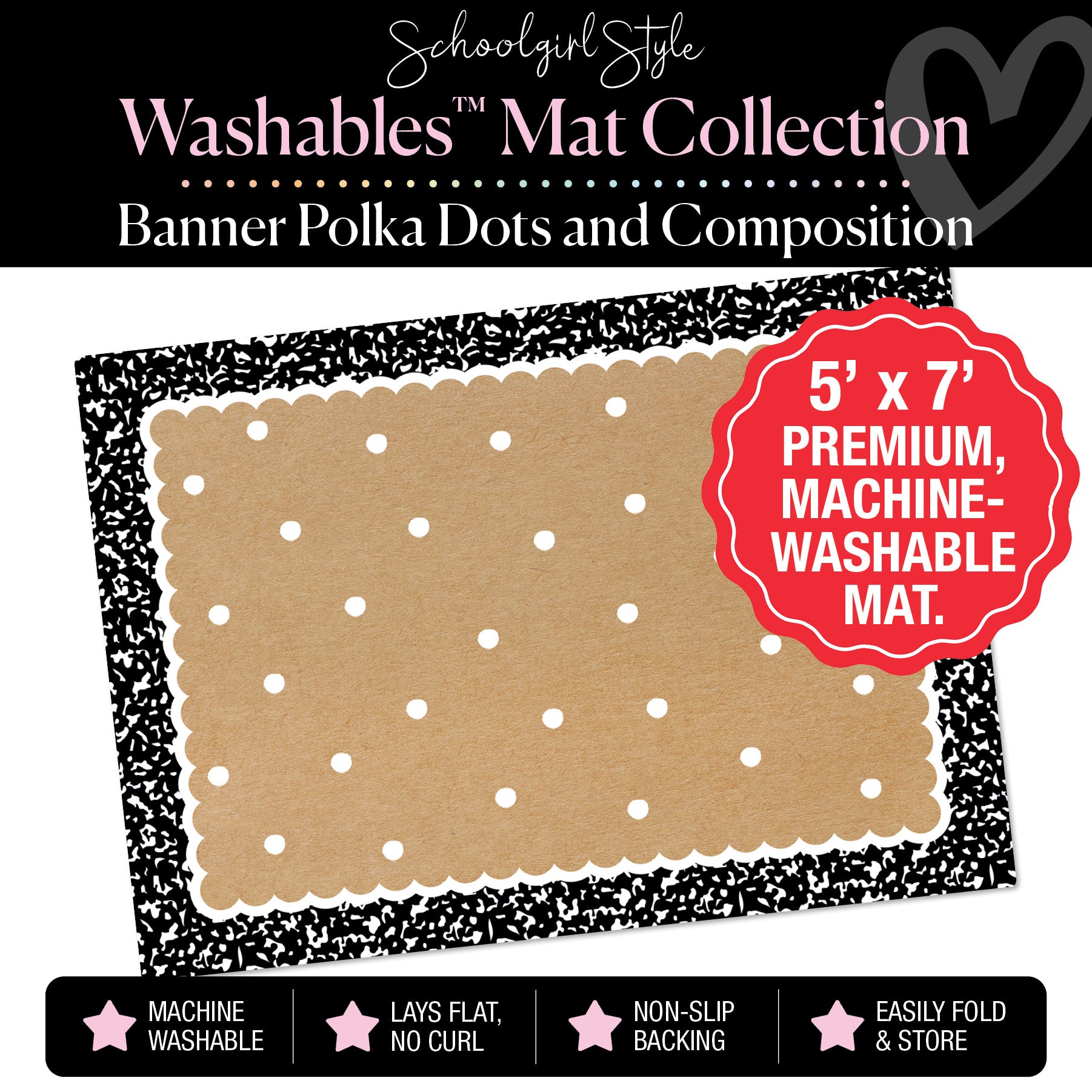 Banner Backdrop with Composition Border Classroom Mat by Schoolgirl Style