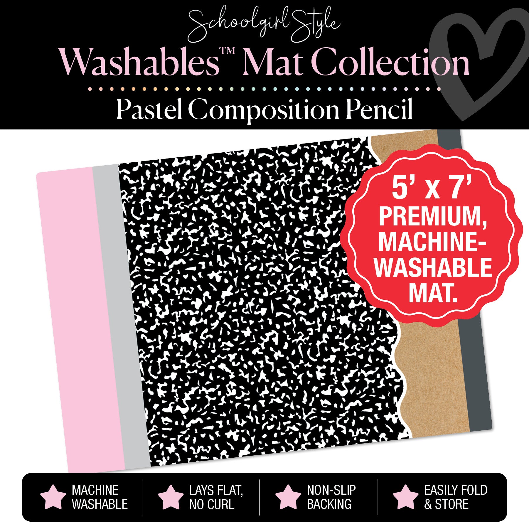 Pastel Composition Pencil Classroom Mat by Schoolgirl Style