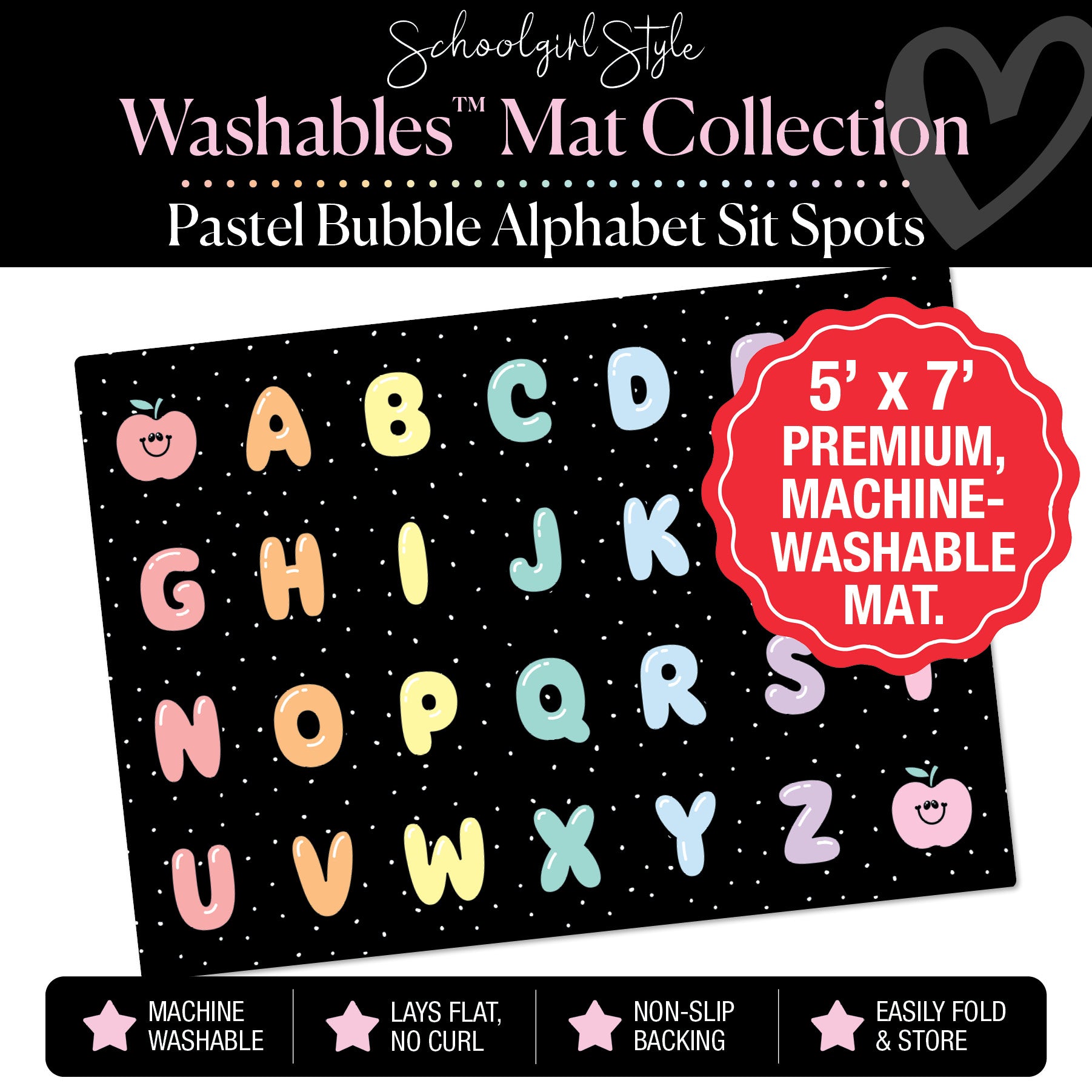Pastel Bubble Alphabet Sit Spot Classroom Mat by Schoolgirl Style