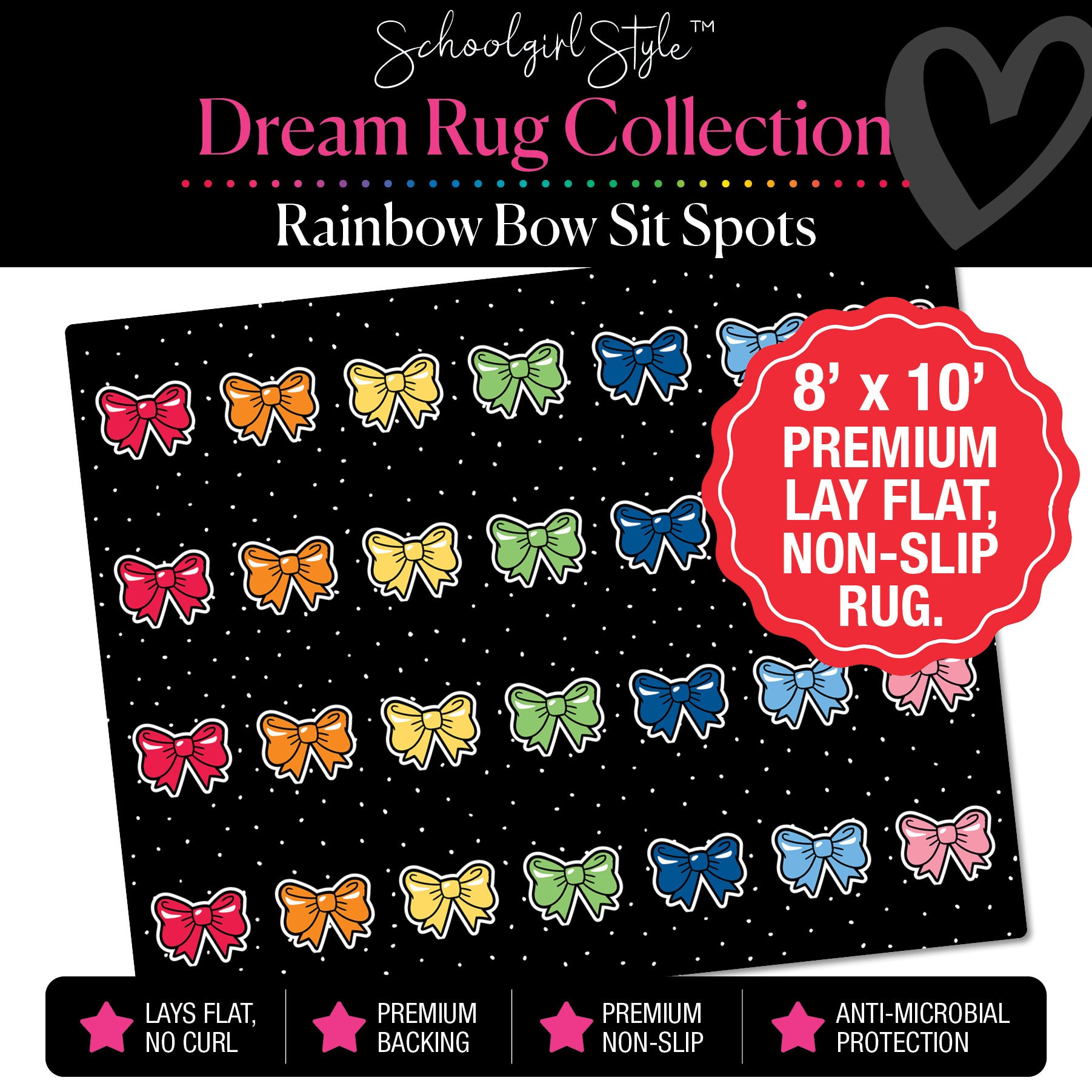 Rainbow Bow Sit Spot Classroom Rug by Schoolgirl Style