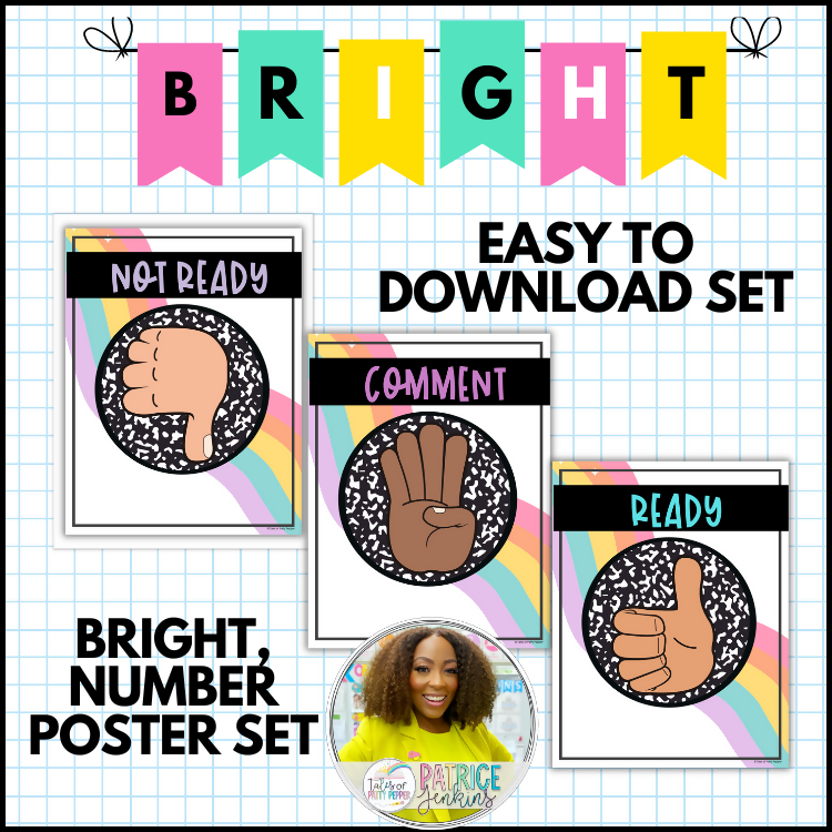 Bright Rainbow EDITABLE Hand Signal Posters