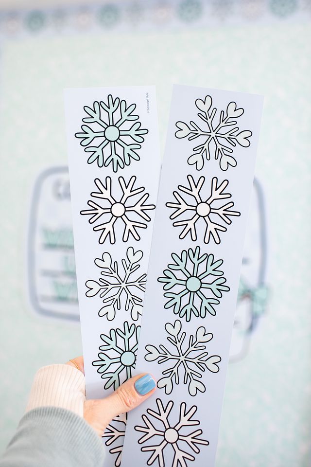 Winter Pre-Printed Door Decor Bulletin Board Set | Sweet Sips and Snowflakes