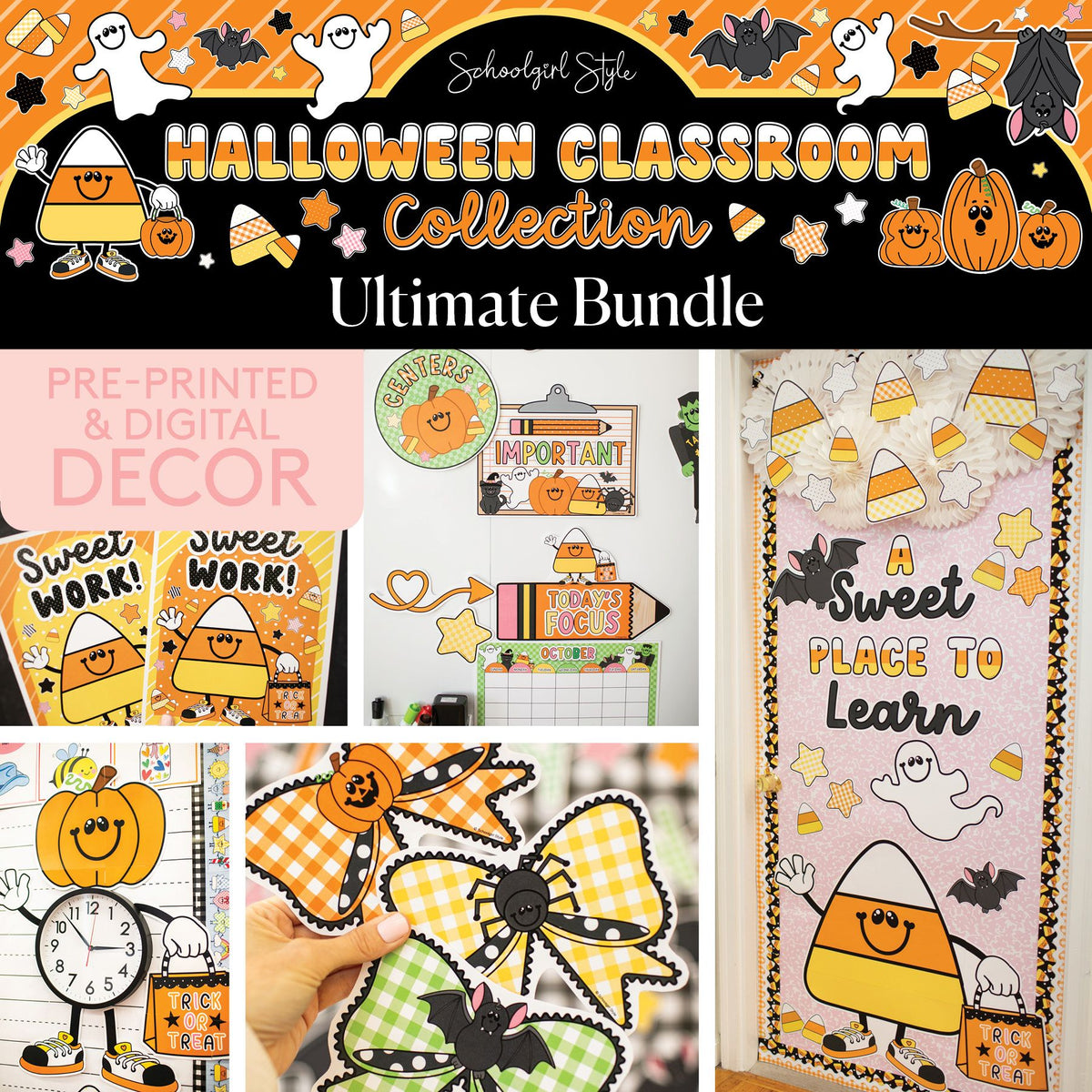 Ultimate Halloween Pre-Printed and Printable Classroom Decor Bundle | 90s Teacher
