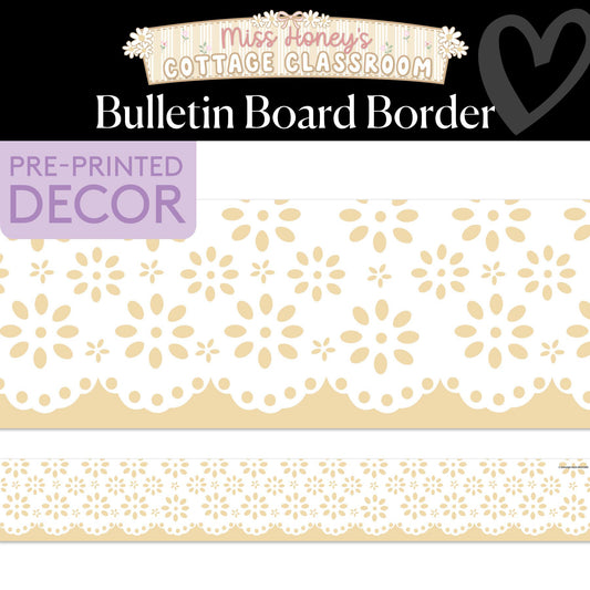 Golden Lace Trim Calming Bulletin Board Border | Miss Honey's Cottage Classroom