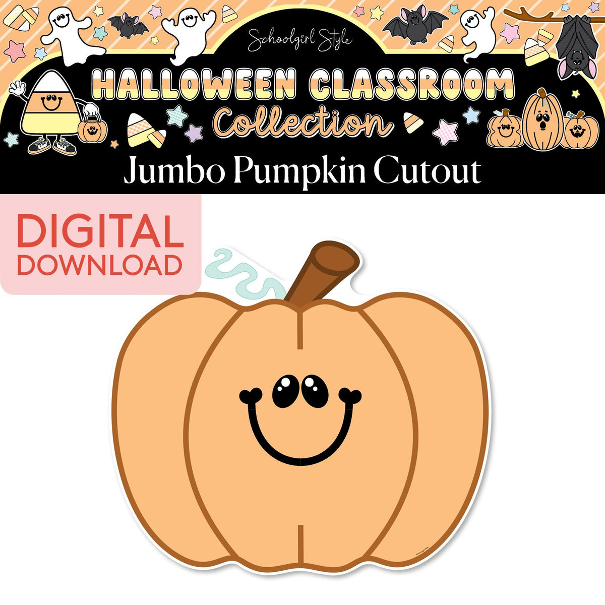 Printable Pastel Halloween Pumpkin Jumbo Cutout