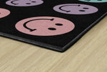 Rainbow Smileys in Black | Sit Spot Rug | Seating Rug | Rainbow Classroom Rug | Feels Like Friday Smileys | Schoolgirl Style